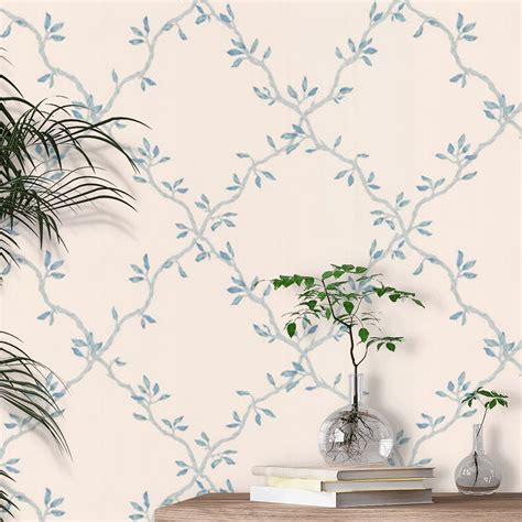 Leaf Trellis Wallpaper Old Blue By Colefax And Fowler