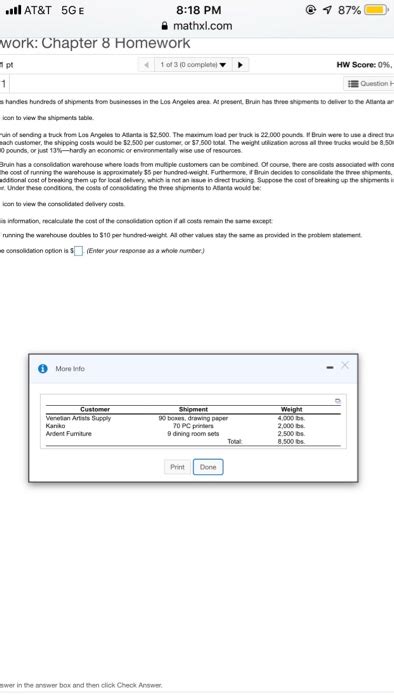 Ll AT T 5GE 8 18 PM 1 87 Mathxl O R Ations Chegg