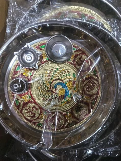 Silver Pooja Plate 8 Inches At Rs 120 Piece In Ghaziabad ID