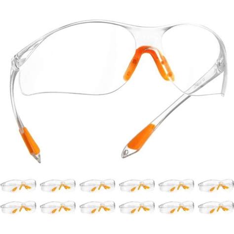 Lunette De Protection Lot De 12 Lunette De Sécurité Avec Lentilles