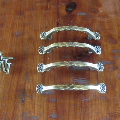 Antique Brass Pulls 3 Inch Etsy