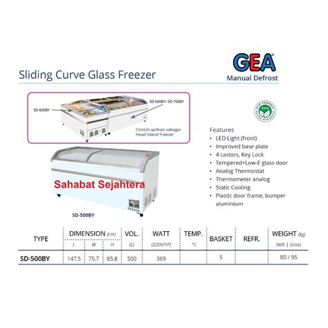 Jual GEA Sliding Curve Glass Freezer SD 500BY Freezer Sliding Kaca