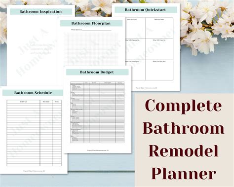 Bathroom Remodel Planner Printable A4 and Letter Size | Etsy