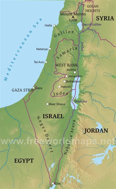 Israel Physical Map