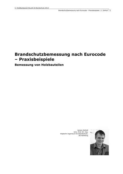 Pdf Brandschutzbemessung Nach Eurocode Pdf File Holzbauspezial