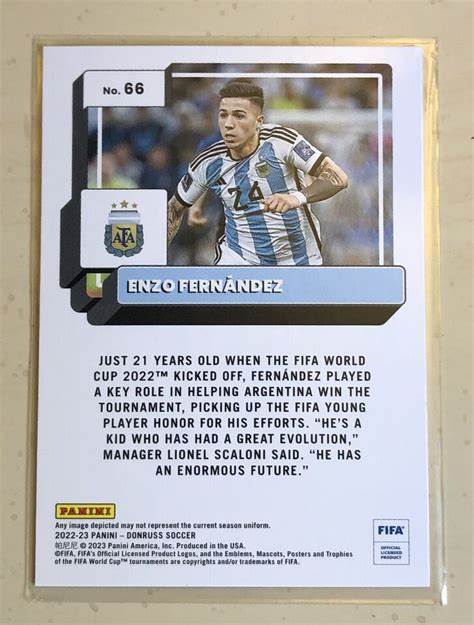 Enzo Fernandez 2022 23 Panini Donruss FIFA 66 Argentina Rookie Card RC