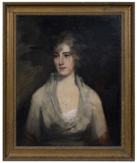 Sir Thomas Lawrence Portrait Of A Lady Wearing A Lace Bonnet Circa