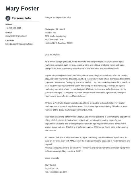 Digital Marketing Cover Letter—Examples [also Internship]