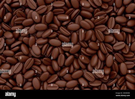 Roasted Coffee Beans Spread Out As Background 3d Render Of Concept