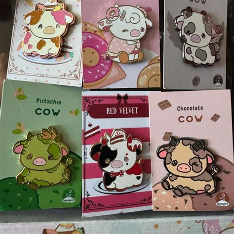 Ice Cream Cow Sticker Set Ver 2 Cute Cow Sticker Bundle Rainbow Cow