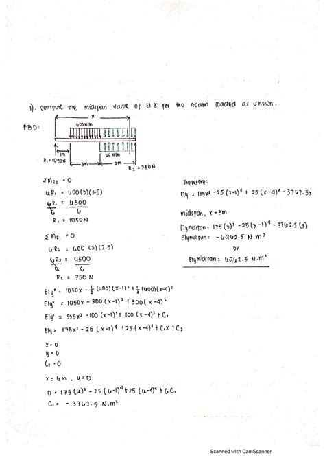 Solution Solution Beam Deflection By Double Integration Method