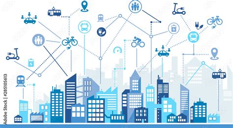 New Mobility Icon Concept Ecological Public Transport Alternatives