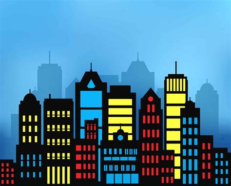 Superhero Buildings Block Clipart and Skyline City Buildings - Etsy Canada