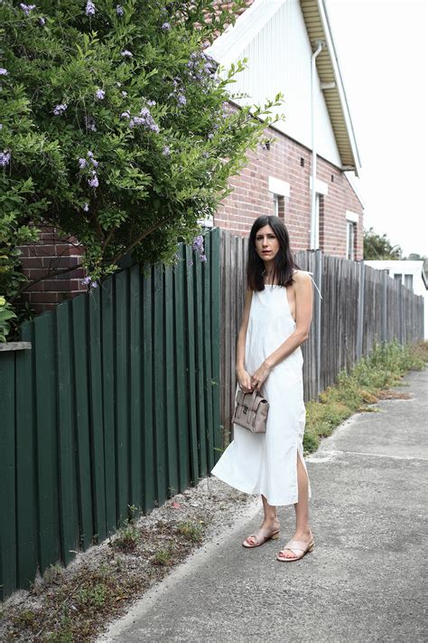 Wearing Lately White Dress And Nude Mules Mademoiselle