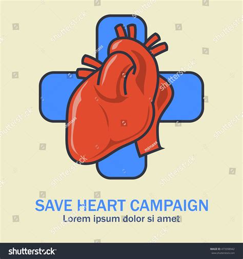 Health Campaign Poster Heart Health Campaign Stock Vector Royalty Free