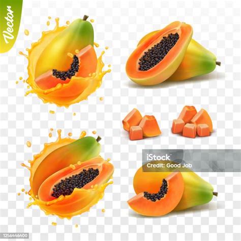 3d Set Vektor Terisolasi Transparan Transparan Utuh Dan Irisan Buah