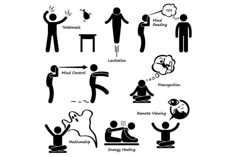 Psychic Spiritual Power Sixth Sense Pictogram Stick Figures Psychic