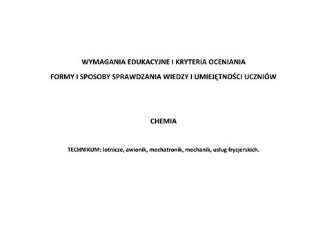 Pdf Wymagania Edukacyjne I Kryteria Oceniania Formy W Pracowni