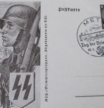 Third Reich Ss Commemorative Postcard Item Military Antiques