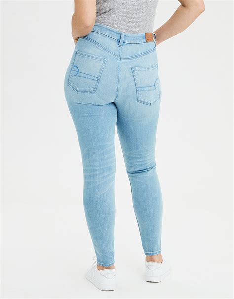 Ae Next Level Curvy High Waisted Jegging Icy Blue American Eagle