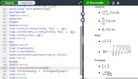 Simbol Matematika Di Latex