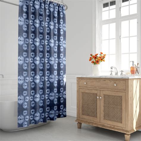 Navy Shower Curtain Etsy