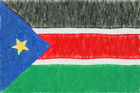 Premium Photo South Sudan Painted Flag Patriotic Drawing On Paper