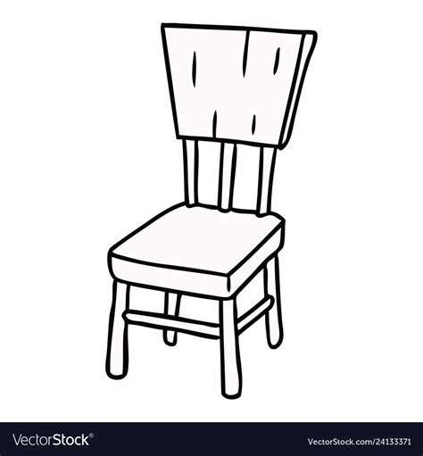 Cartoon Doodle Of A Wooden Chair Royalty Free Vector Image