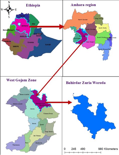 A Map Of Ethiopia Showing The Study Site At Bahir Dar Zuria Woreda In