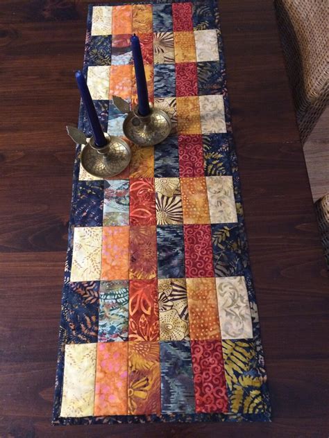 Pdf Pattern Modern Quilted Batik Table Runner Etsy