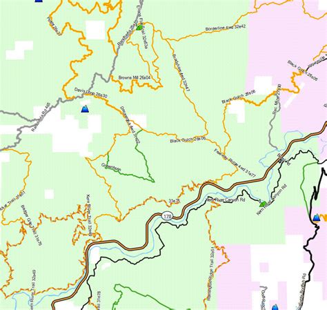 Sequoia NF, Lower Kern River - California Trail Map