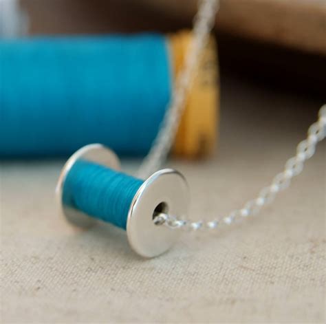 Seamstress Necklace Cotton Reel Bobbin Gift Folksy