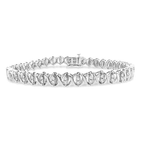 1 00 Carat X Link Diamond Tennis Bracelet In Sterling Silver 7 5