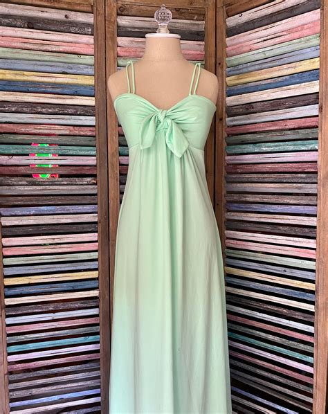 70s Seafoam Green Maxi Dress Union Made Etsy