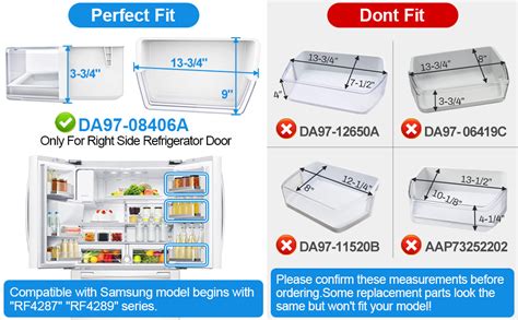 Upgraded Da97 08406a Da97 08406bc Right Refrigerator Door Shelf Replacement For Rf4287harsxaa