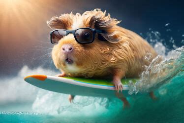 Ein Cooles Meerschweinchen Als Surfer Als Fotoprodukt Bestellen