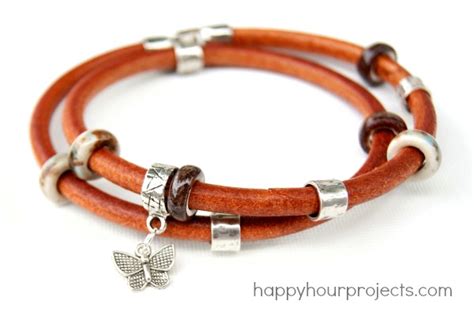 Quick And Easy Leather Wrap Bracelet Happy Hour Projects