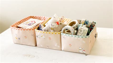 Fabric Storage Box DIY Fabric Basket Sewing Room Organize How To