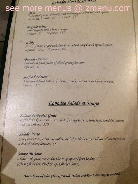 Online Menu Of Labadee Manoir Restaurant Queens Village New York