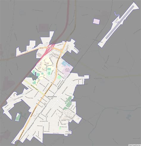 Map of Mount Olive town, North Carolina - Thong Thai Real