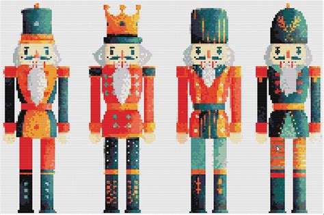 Nutcracker Cross Stitch Patterns 4 Nutcrackers Christmas Etsy UK