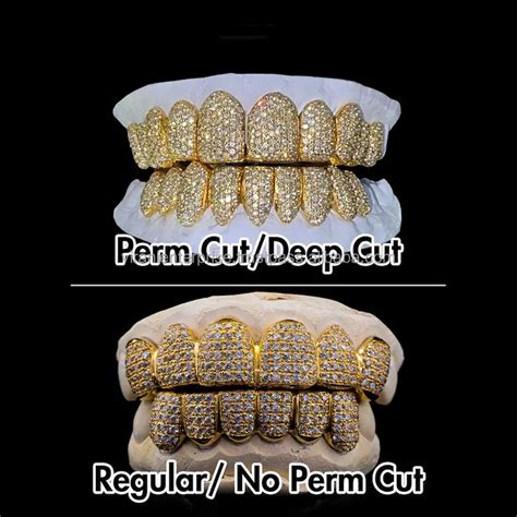 10k Gold Teeth Grillz Princess Cut 14k 18k Vvs Moissanite Diamond ...