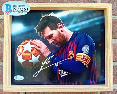 Messi S Fc Barcelona Signed And Framed Picture Charitystars