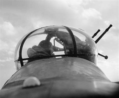 57 Squadron Lancaster Mid Upper Gunner In His Turret February 1943