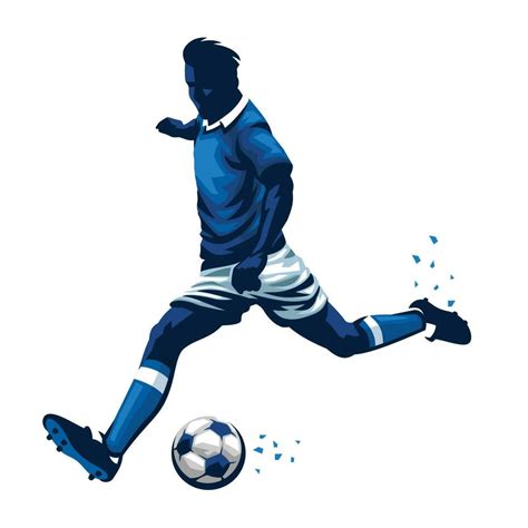 Soccer Player Kicking The Ball 23232419 Vector Art At Vecteezy