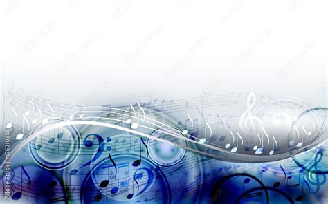 Abstract Sheet Music Design Background With Musical Notes Stock Vector