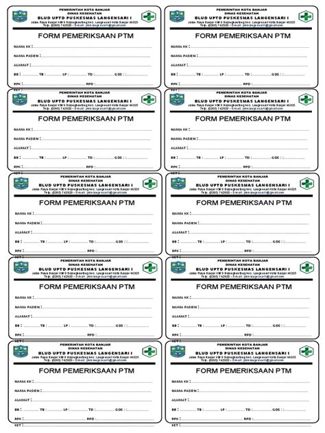 Form Pemeriksaan Ptm Pdf