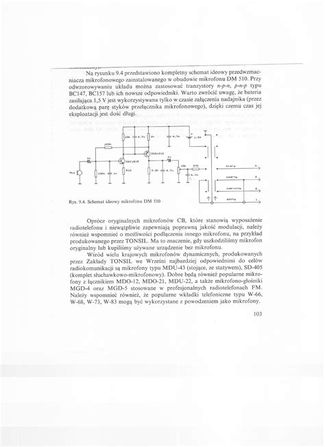 Schemat Przedwzmacniacza Wzmacniacza Mikrofonowego