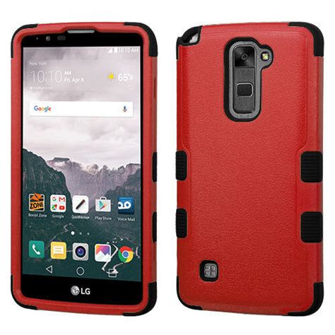 Lg G Stylo Plus Ms Red Black Armor High Impact Hybrid Phone