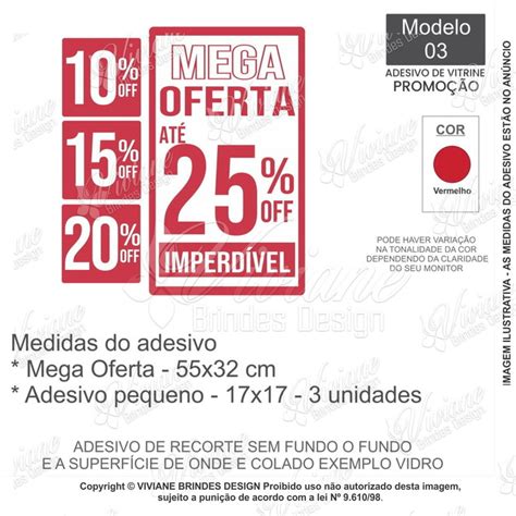 Adesivo De Vitrine Loja Mega Oferta Desconto Off Oferta Elo7